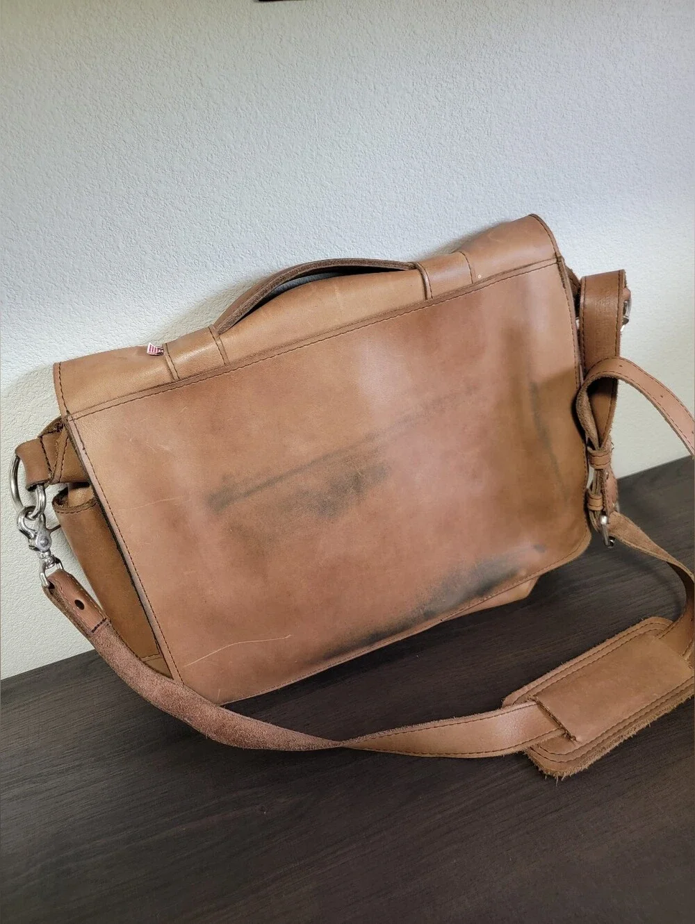 Copper River Co. Brown Leather Harness Crossbody Messenger Rustic Rugged Travel